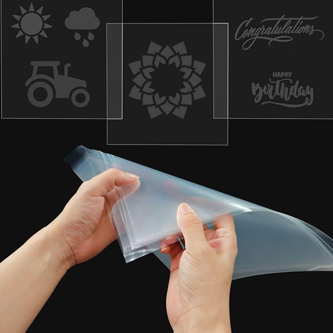 15 Pack 6 mil Blank Mylar Stencil Sheets | 12 x 12 Inch Clear Blank Plastic