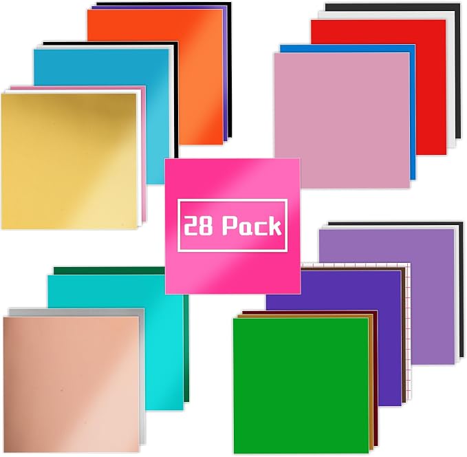 IModeur Permanent Vinyl for Cutting Machine- 28 Pack Permanent Adhesive Vinyl