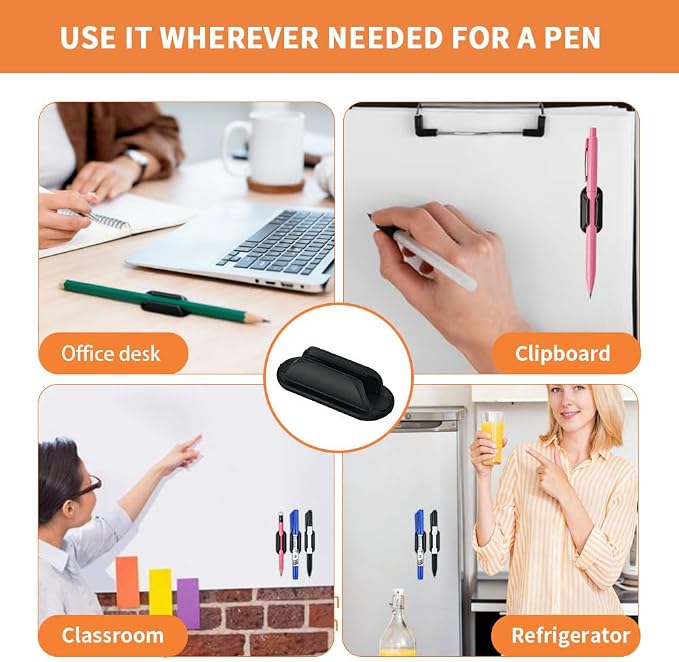 40 PCS Adhesive Pencil Holders for Desk, Silicone Pencil Holder