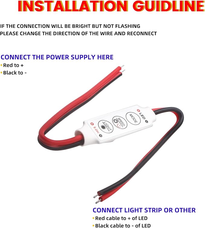 YM E-Bright LED Flash Strobe Controller for LED Strip Light Bulb Flasher Module Compatible with Car, Boat, Household DC 5V~24V Memory Function (Pack of 4)