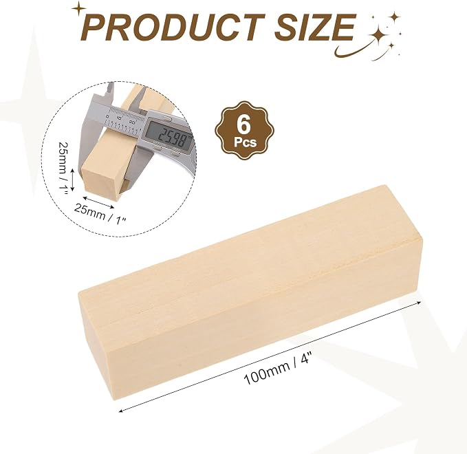 MECCANIXITY 6Pcs Basswood Sticks