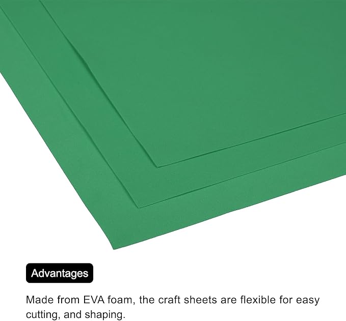 MECCANIXITY EVA Foam Sheets Emerald Green 19.7 Inch x 19.3 Inch 1mm Thick