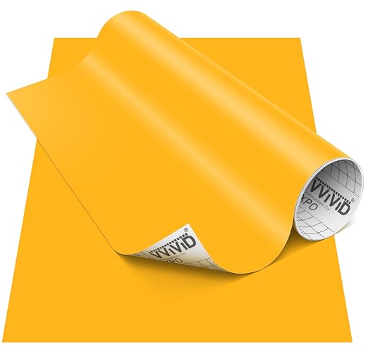 VViViD DECO65 Matte Pastel Golden Yellow Permanent Adhesive Craft Vinyl