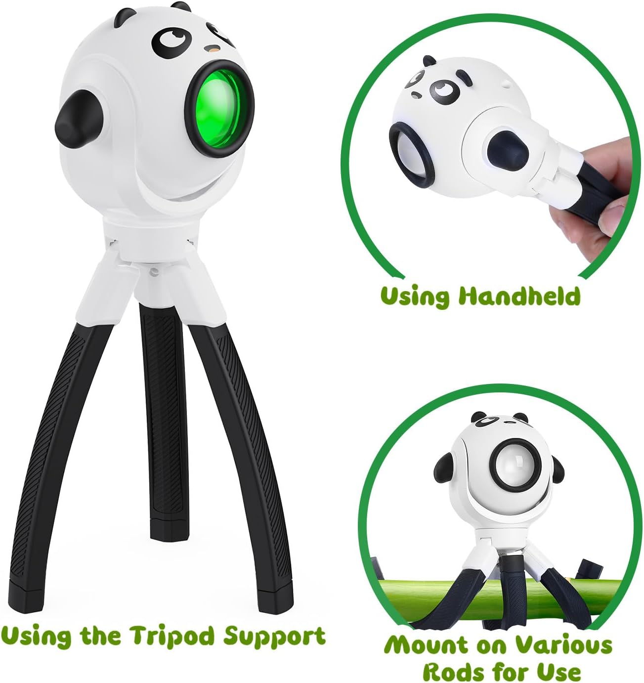 TOLYS Panda Kids Flashlight – Rechargeable LED Torch with 8 Color Modes, USB-C, Fun Flashlight for Boys & Girls, Perfect for Parties, Camping & Outdoor Adventures