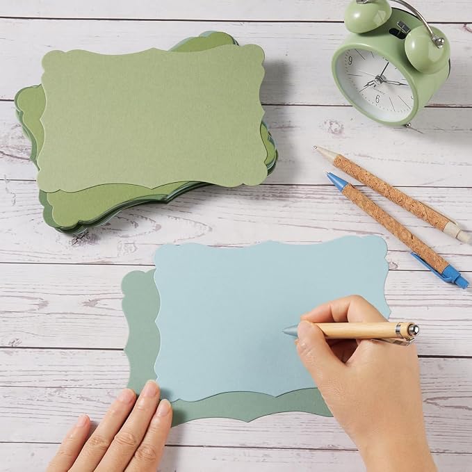 50 Pack Blank Kraft Greeting Cards, 5 Colors, 5x7IN | Thick Cardstock Paper