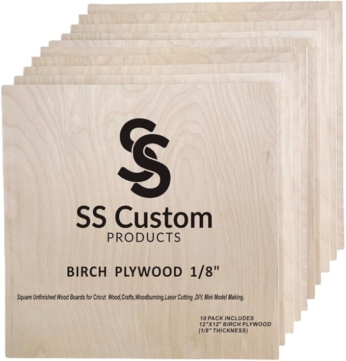 Baltic Birch Basswood Sheets 1/8'', Craft Wood 10 Pack