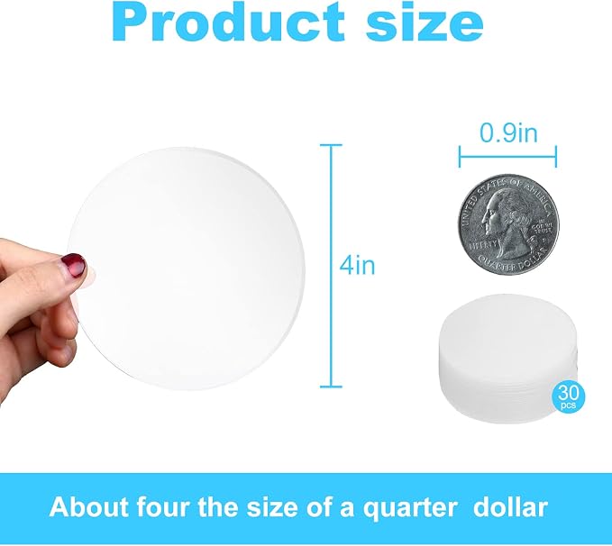 30 Pcs 4 Inch Acrylic Blanks Clear Round Acrylic Circles | Plastic Ornaments