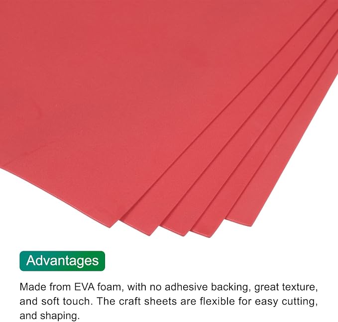 MECCANIXITY EVA Foam Sheets Red 35.4 Inch x 19.7 Inch 2mm Thick Crafts Foam EVA
