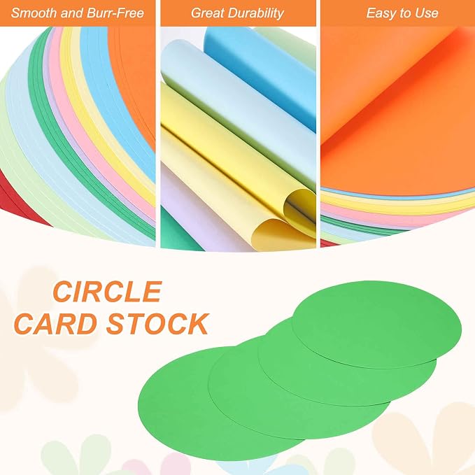 MECCANIXITY 24 Pcs Circle Card Stock, 5.9 Inch Round Cutouts Paper Thick