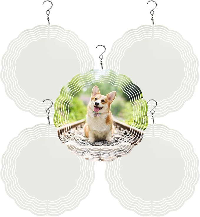CHONOVO 5 Pack 8 Inch Sublimation Wind Spinner Blank | Double-Sided Sublimation