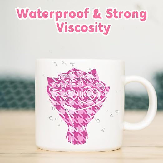 Tintnut Pink Plaid Pattern Permanent Vinyl 10 Sheets 12"x10" Adhesive Vinyl |