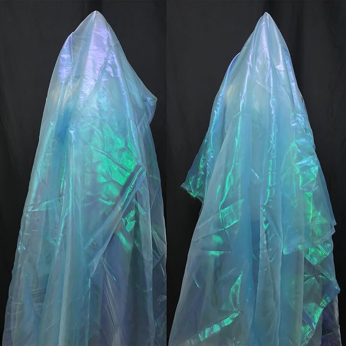 Light Blue Iridescent Organza Fabric
