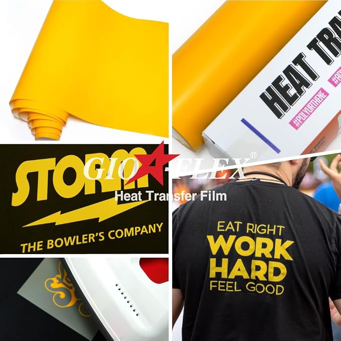 PU Heat Transfer Vinyl 12"×10ft Roll Yellow – HTV