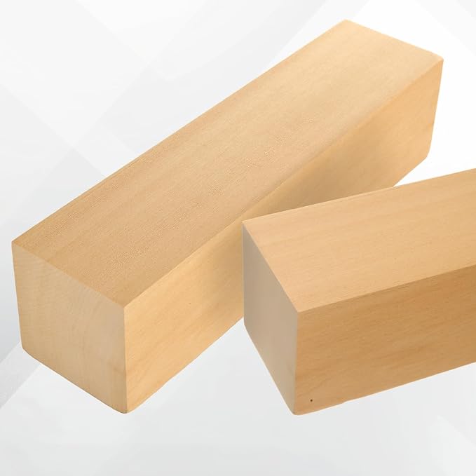 2 Pack 12 x 3 x 3 Inch Large Basswood Carving Blocks | Premium Unfinished
