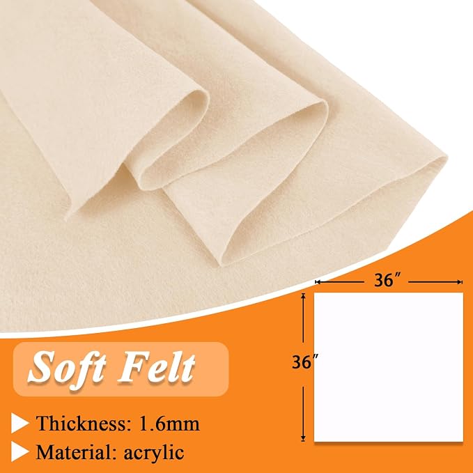 IONTACH 36" X 36" Soft Felt Fabric 1.6mm Thick | Felt Sheets