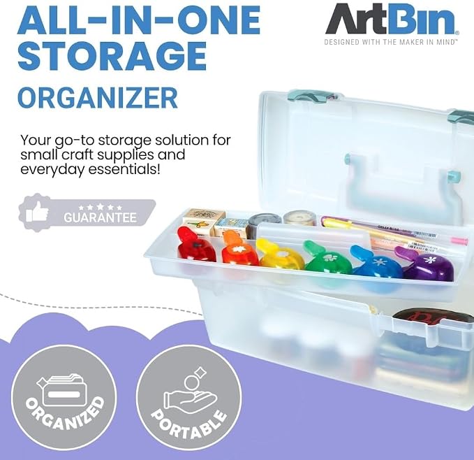 ArtBin 6937AG Essentials Lift-Out Tray Box, Portable Art & Craft Organizer
