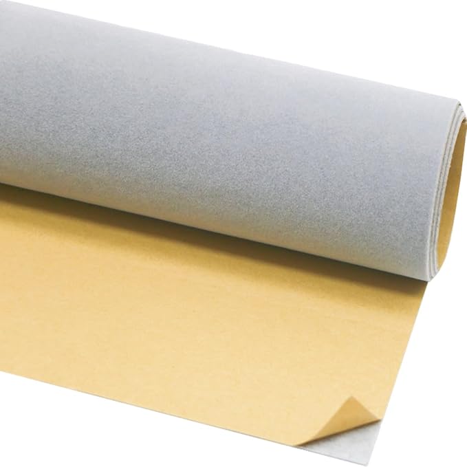 Light Grey Large Size Self Adhesive Soft Velvet Drawer Liner DIY Fabric Felt