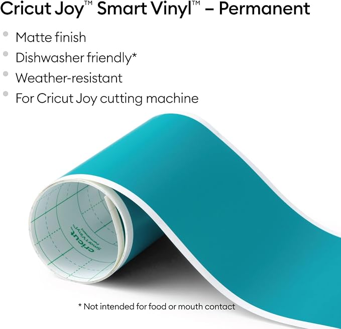 Cricut Joy Smart Permanent Vinyl, Aqua - 4ft Roll