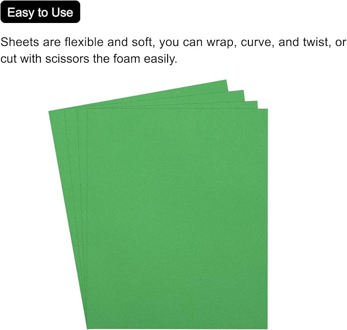 MECCANIXITY EVA Foam Sheets Grass Green 19.7 Inch x 35.4 Inch 1mm Thick Crafts