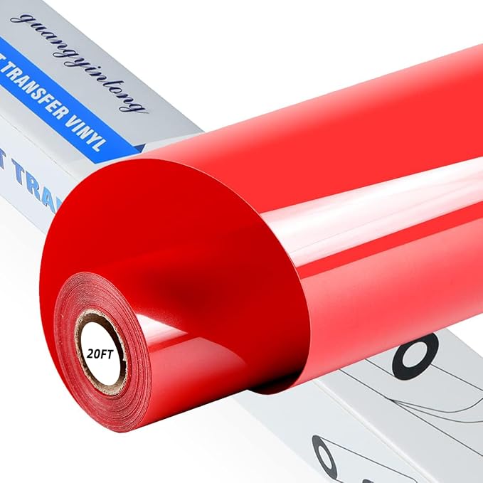 guangyintong Heat Transfer Vinyl Red HTV Rolls, Glossy Surface HTV Vinyl