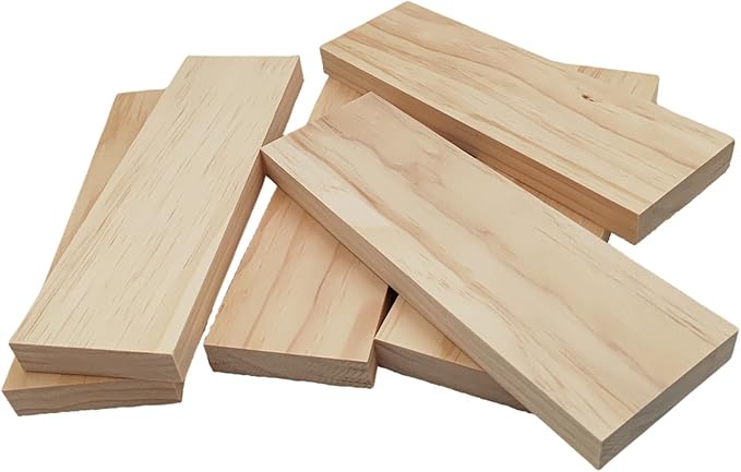 6PCS Rectangle Wood Boards Unfinished Wood Blocks