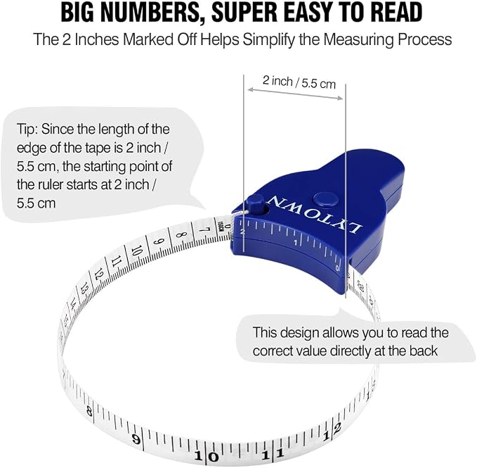 2PCS Body Measure Tape 60inch, Automatic Telescopic Tape Measure