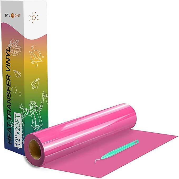 HTVRONT Heat Transfer Vinyl Pink HTV Rolls, HTV Vinyl