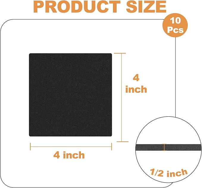 Storystore 10 Pcs 1/2" Thick Foam Padding Sheets