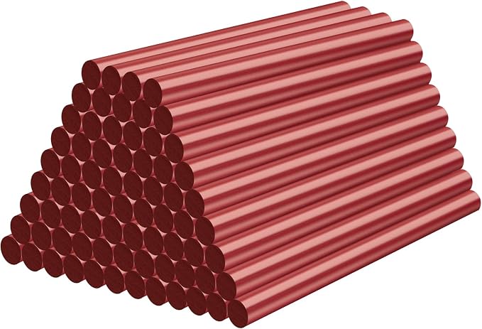 72 Pack Red Hot Glue Sticks Bulk, 0.27x4 Mini Wax Sticks