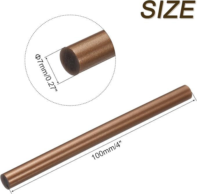 uxcell Mini Hot Glue Sticks for Glue Gun 7mm x 100mm Bronze Red 12pcs