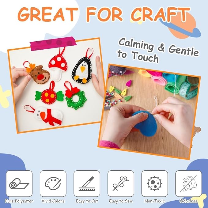 Ainiv 40pcs 8×12 inches Coloured Felt Fabric Sheets, Fabrics DIY Craftwork