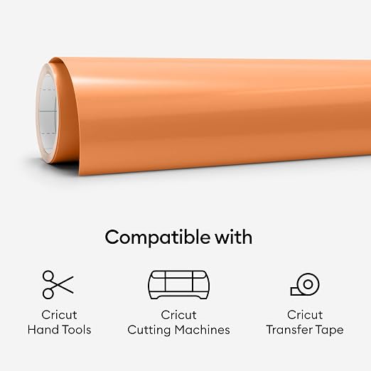 Cricut Premium Permanent Vinyl Roll, Dark Orange