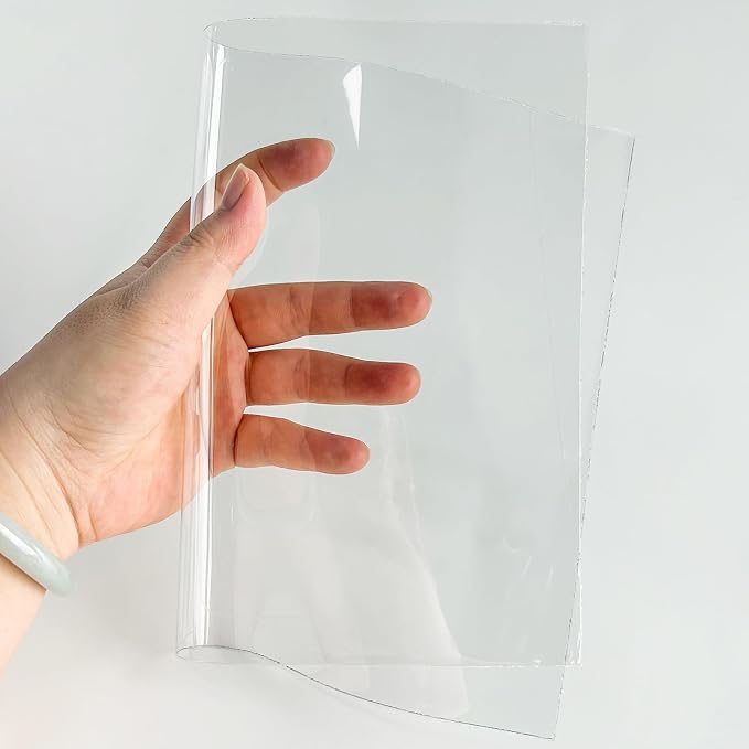 Transparent PVC Faux Leather Sheets, Glossy Waterproof Clear Vinyl Fabric
