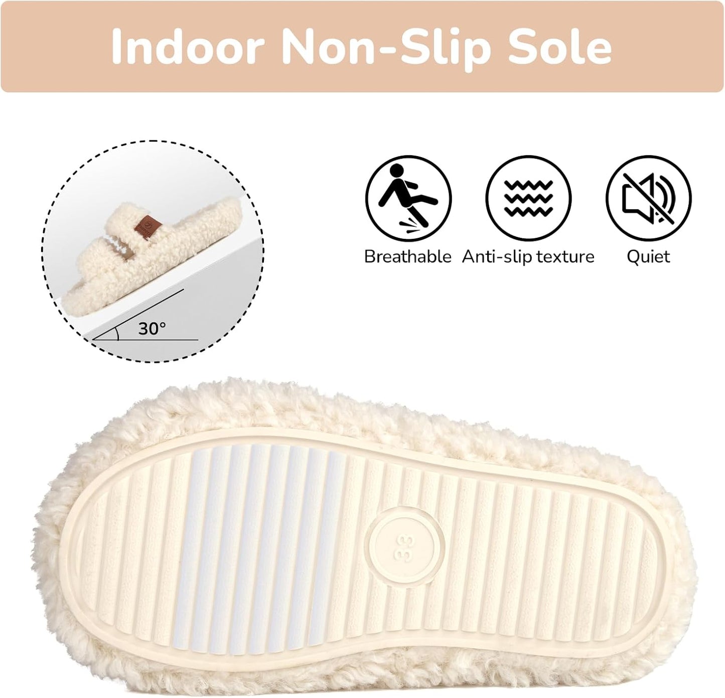 Youecci Girls Fuzzy Slippers-Soft Open Toe Slippers with Memory Foam & Arch Support, Dual-Strap Warm Comfy Home Slides Indoor House Shoes