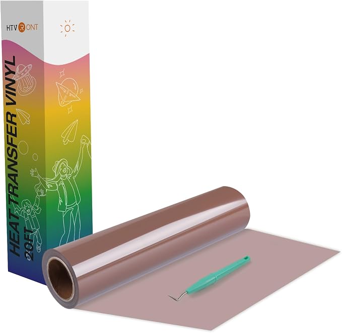 HTVRONT Heat Transfer Vinyl Mocha HTV Rolls, Mocha Heat Transfer Vinyl