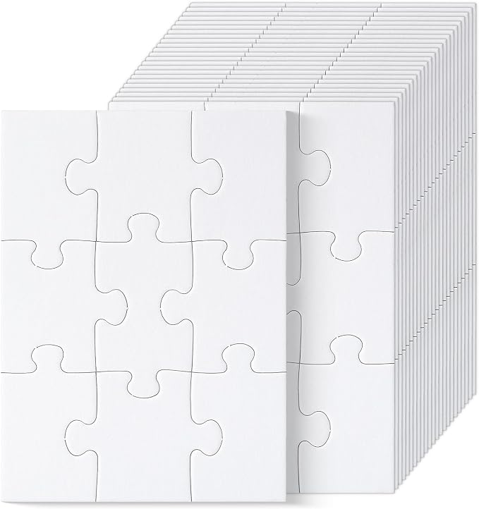 Mr. Pen- Blank Puzzle, 24 Pack, 9 Pieces/Pack, 5.5" x 4" | Blank Puzzles to