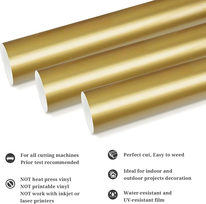 TECKWRAP Gold Adhesive Vinyl Glossy Gold Vinyl Wrap Matte Gold Vinyl Permanent