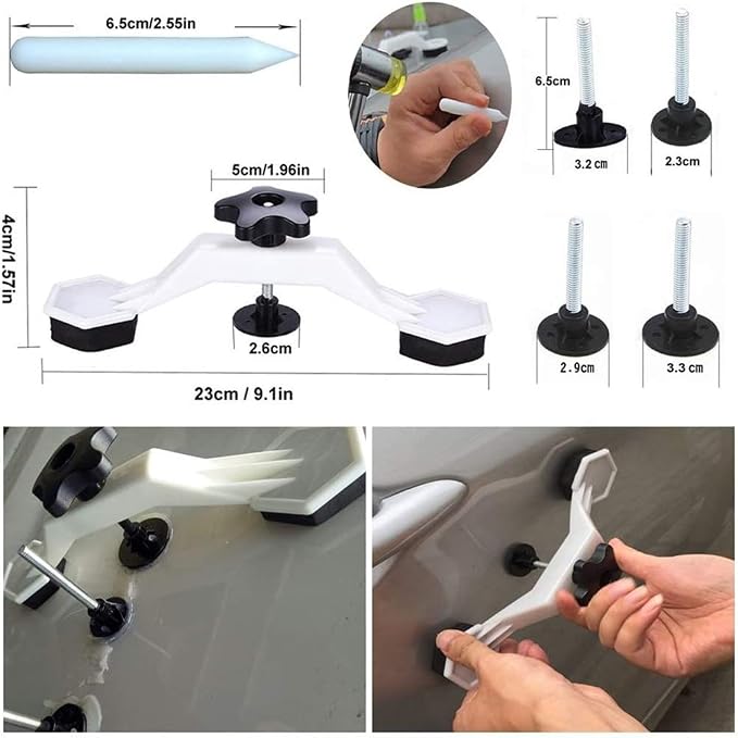 GLISTON 45pcs Paintless Dent Repair Tool Dent Puller Kit, Adjustable Width