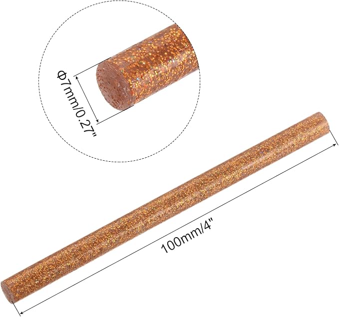 uxcell Mini Hot Glue Sticks for Glue Gun 7mm x 100mm Glitter Bronze Gold 12pcs