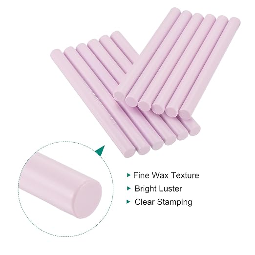 MECCANIXITY 12 Pcs Pale Pink Cylinder Sealing Wax Stick Glue Gun Wax Seal Rod