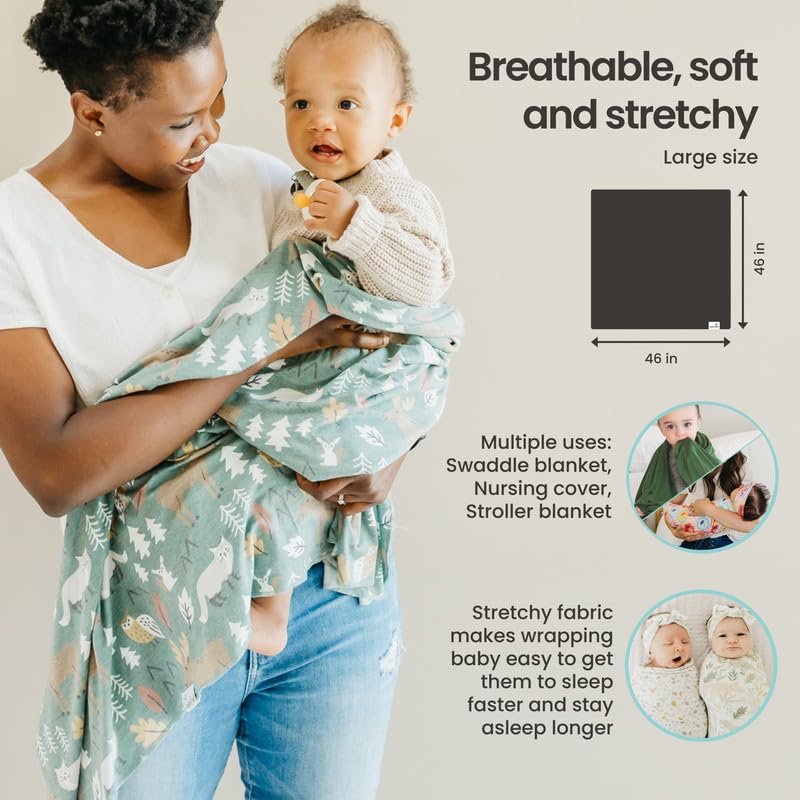 Copper Pearl Baby Swaddle Blanket - Premium Knit Baby Blanket, Large Soft Stretchy Receiving Blankets for Baby Boy and Girl, Swaddles for Newborn, Infant, and Toddler (Pecan)