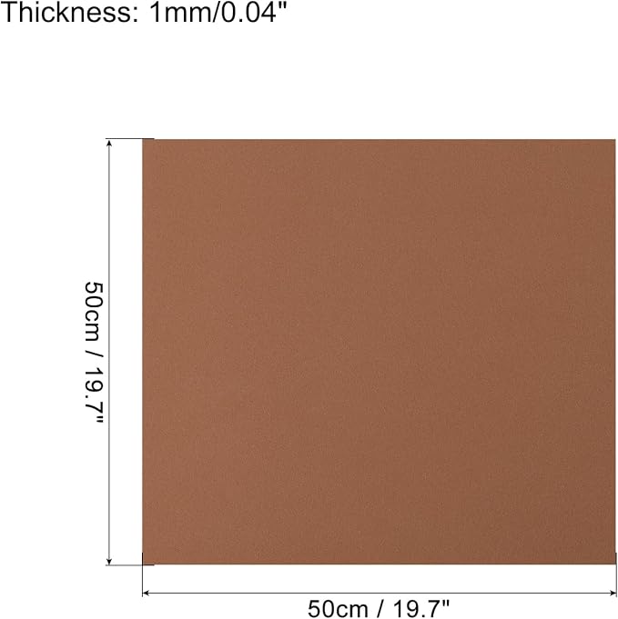 MECCANIXITY EVA Foam Sheets Brown 19.7 Inch x 19.7 Inch 1mm Thick Crafts Foam
