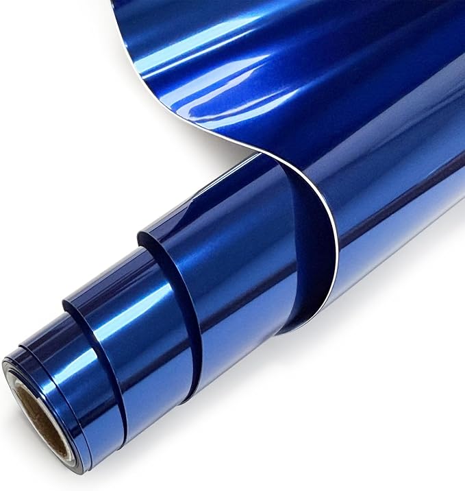 Blue Heat Transfer Vinyl Roll, Soft Metallic Foil HTV