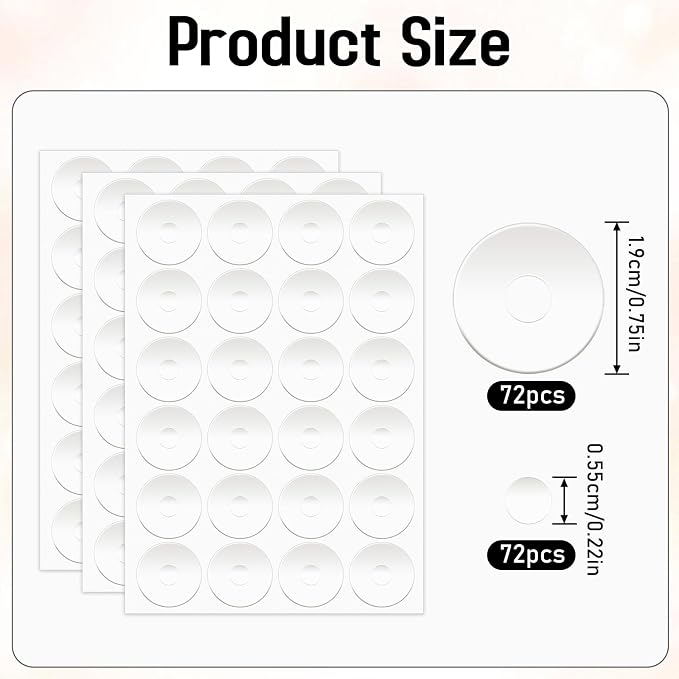 72pcs Non-Slip Silicone Grips for Quilt Templates, Quilting Rulers, Adhesive