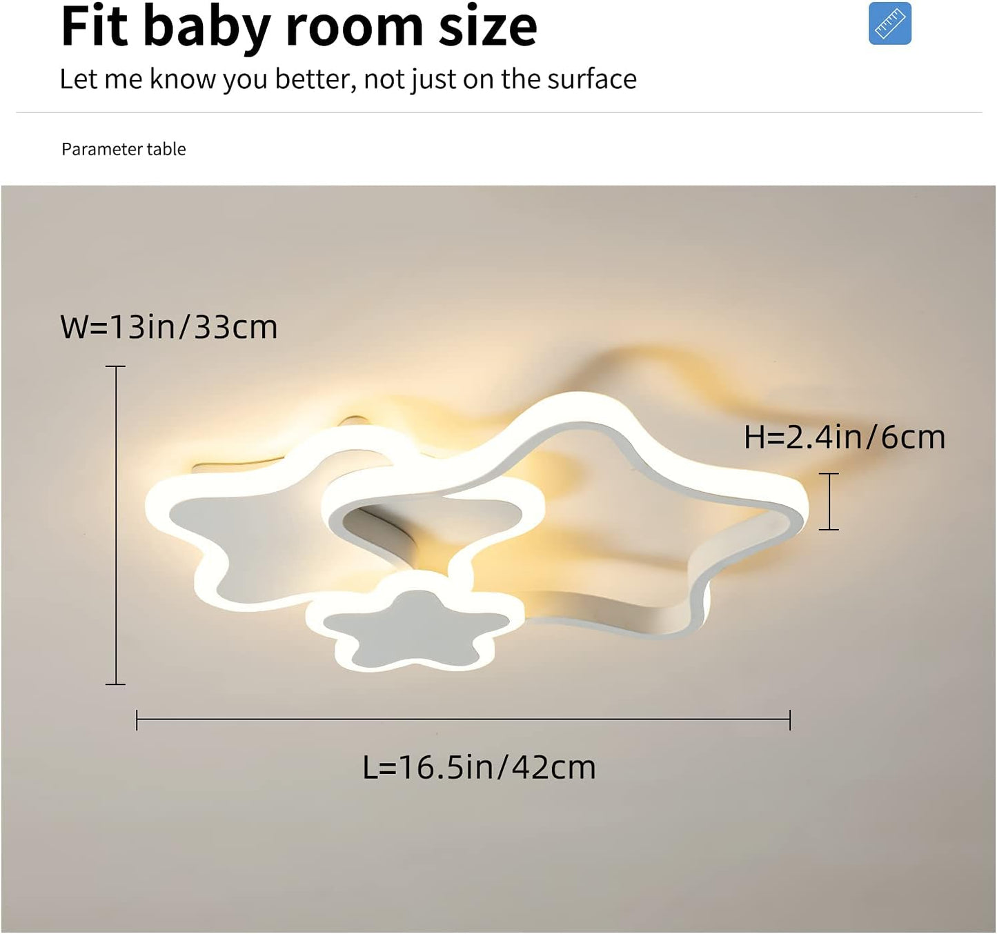 Tioolo Dimmable LED Ceiling Light, Creative Cartoon Star Ceiling Lamp, Acrylic LED Chandelier with Remote, Modern Flush Mount Chandelier Lighting Fixture for Boys Girls Bedroom Living Room, 32W/White