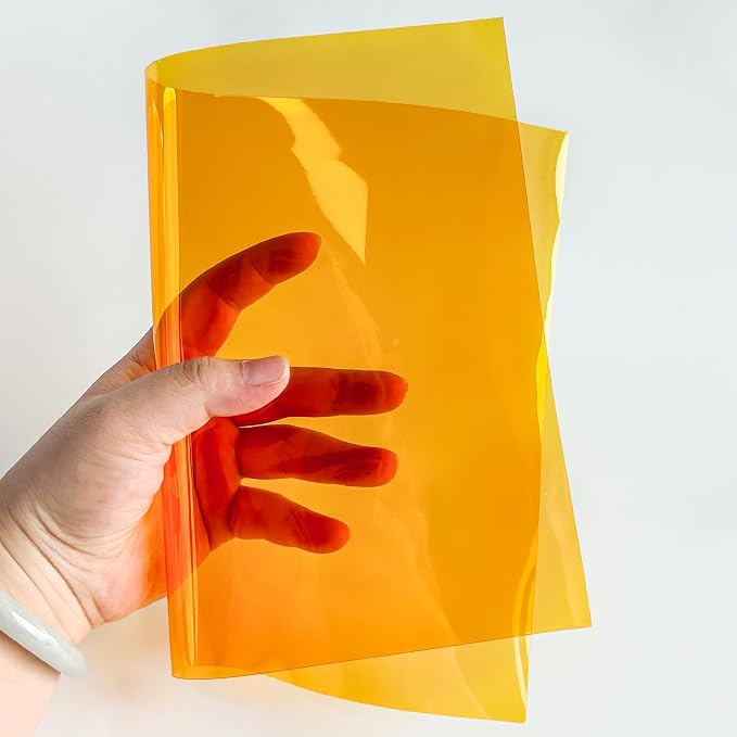 Transparent PVC Faux Leather Sheets, Glossy Waterproof Clear Vinyl Fabric