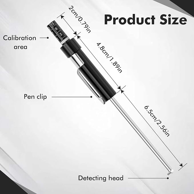 Brake Pad Measuring Tool, Stainless Steel Brake Thickness Gauge | No Wheel