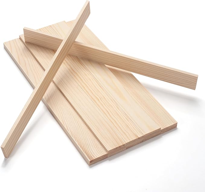 Wood Strips Slats for Wall, Wooden Sticks for Crafts 1/4" ×1.5" × 15",