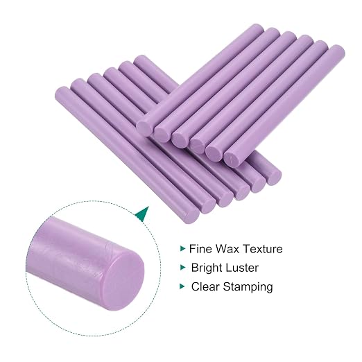 MECCANIXITY 12 Pcs Pure Purple Cylinder Sealing Wax Stick Glue Gun Wax Seal Rod