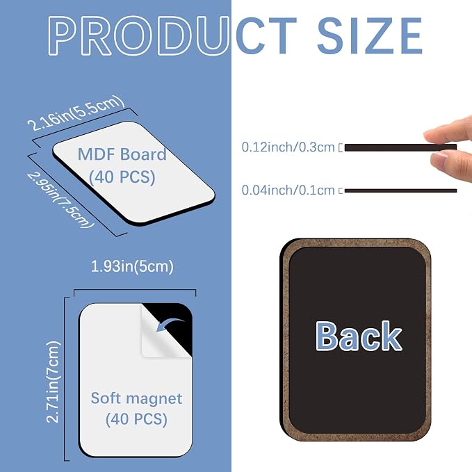 80PCS Sublimation Magnet Blanks Bulk 5.5x7.5 CM Rectangle